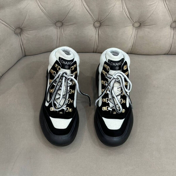 Кроссовки Chanel женский замша черный 134577-3