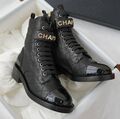 Ботинки Chanel женский кожа черный 125684-1