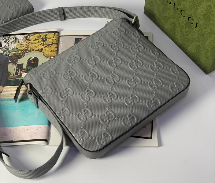 Мужская сумка мессерджер Gucci мужской кожа графитовый 42770