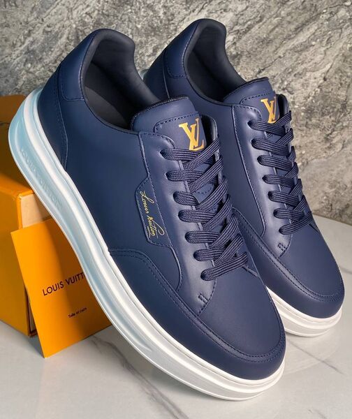 Мужские кеды Louis Vuitton мужской кожа синий 172788