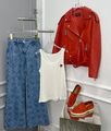 Куртка Balenciaga женский кожа бордовый 123672-2