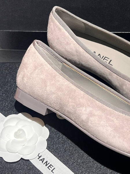 Балетки Chanel женский замша графитовый 149382-3