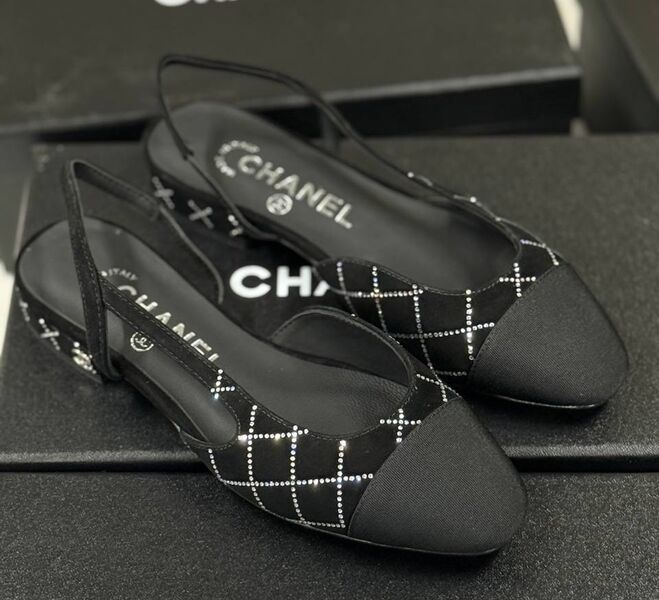 Туфли Chanel женский замша черный 182848