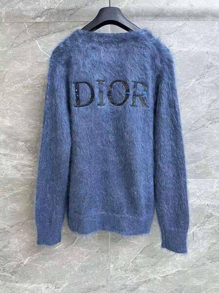 Кардиган Christian Dior женский вязаная ткань синий 160212