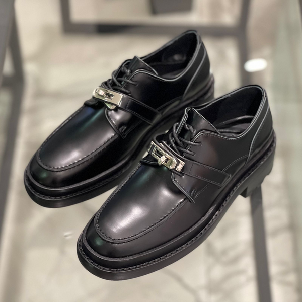 Дерби Hermès женский кожа черный 16349-5