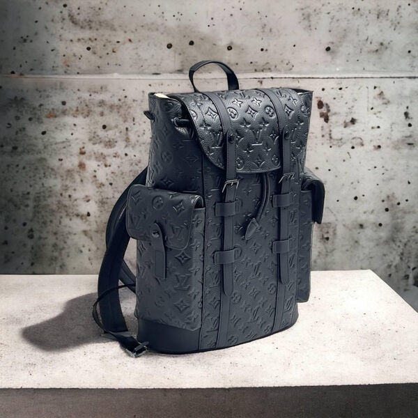 Мужской рюкзак Louis Vuitton мужской кожа черный 121418