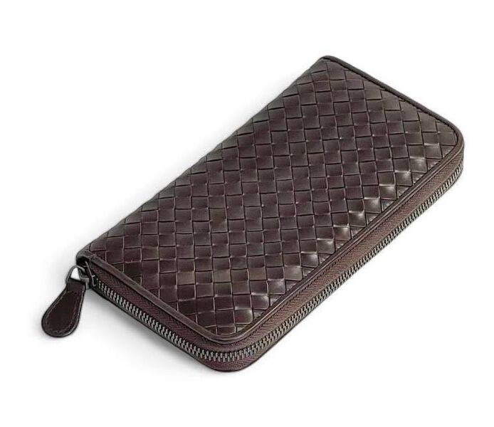 Мужской кошелек Bottega Veneta мужской кожа черный 152787