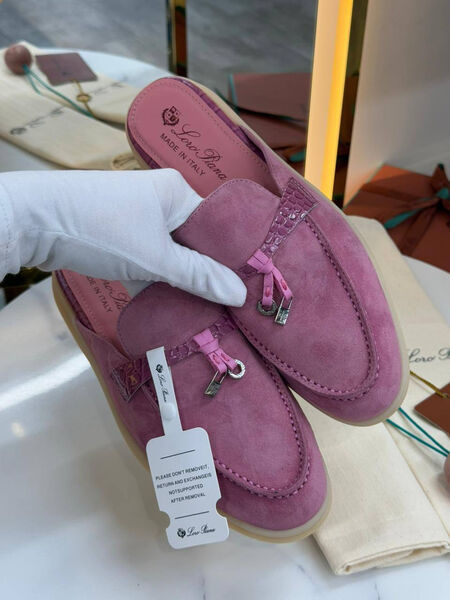 Сабо Loro Piana женский замша фиолетовый 189113-2