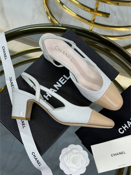 Туфли Chanel женский кожа белый 194558-2