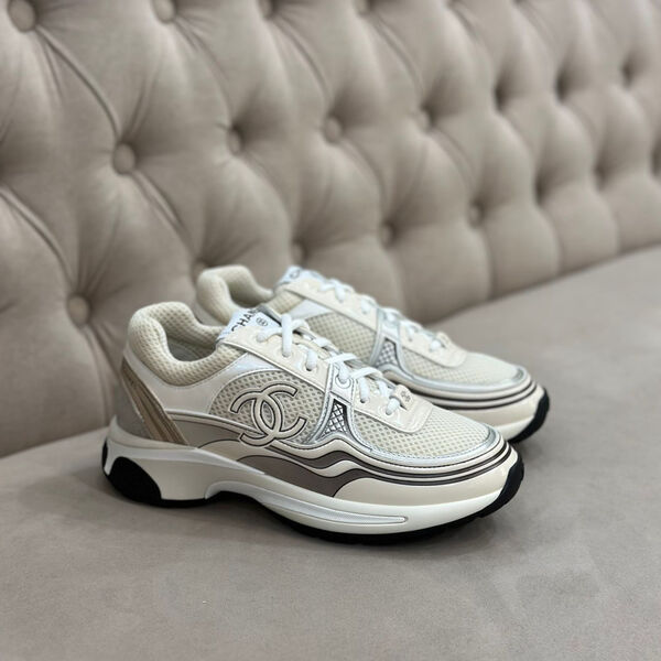 Кроссовки Chanel женский кожа бежевый 126316-4