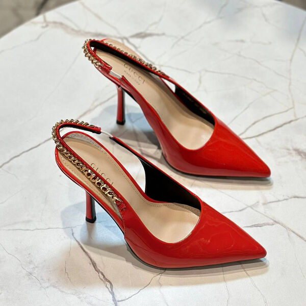 Туфли Gucci женский кожа бордовый 149177-2