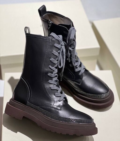 Ботинки Brunello Cucinelli женский кожа черный 165658