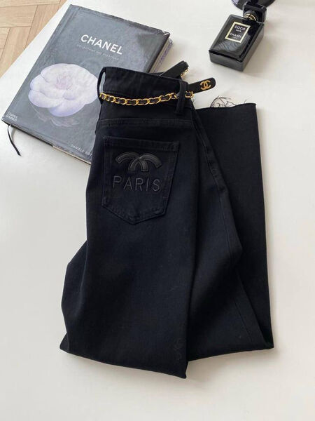 Джинсы Chanel женский джинса черный 127281-2