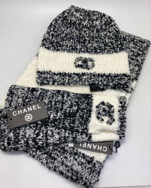 Комплект Chanel женский вязаная ткань графитовый 95436