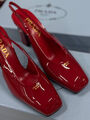 Туфли Prada женский кожа бордовый 182896-4