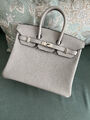 Сумка Hermès Birkin 25 женский кожа графитовый 139360-4