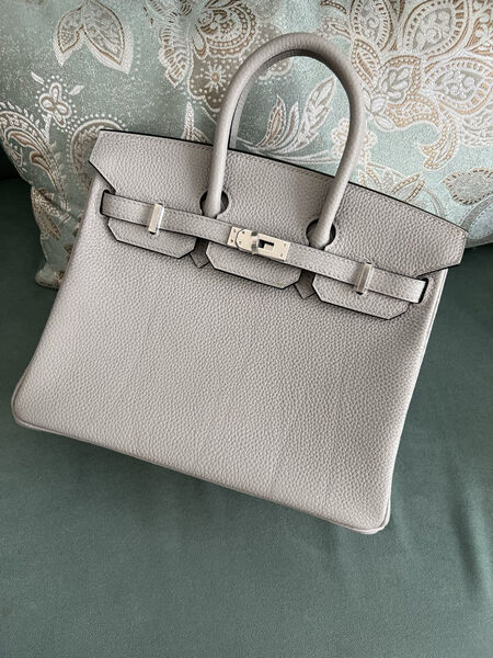 Сумка Hermès Birkin 25 женский кожа графитовый 139360-4
