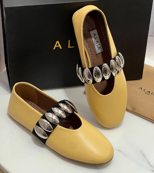 Балетки Alaïa женский кожа бежевый 137602