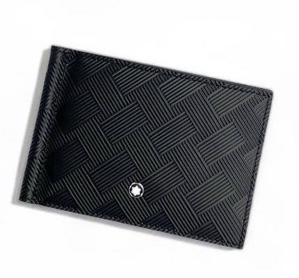 Зажим для купюр Montblanc мужской кожа swift черный,серебристый 150101