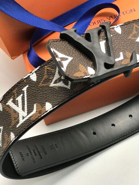 Ремень мужской Louis Vuitton двухсторонний мужской кожа черный 63809-3
