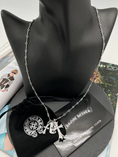 Колье Chrome Hearts темно-серый 175184