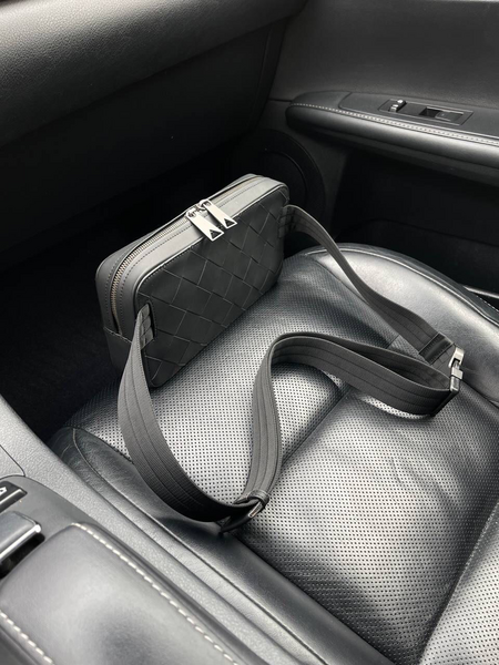 Мужская сумка мессенджер Bottega Veneta мужской кожа черный 42925-2