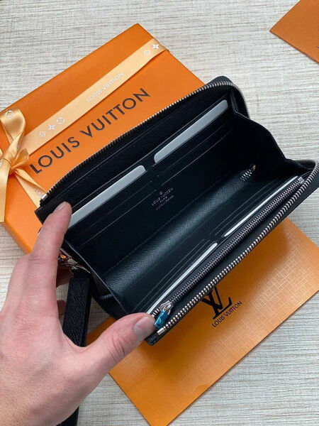 Мужской кошелек Louis Vuitton мужской кожа черный 52025-5