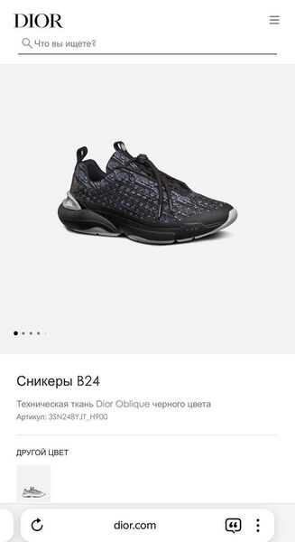 Мужские кроссовки Christian Dior мужской кожа черный 167286-7