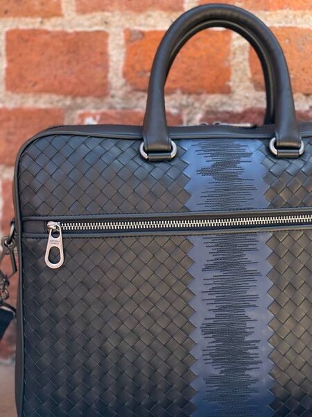 Мужской портфель Bottega Veneta мужской кожа синий 52033-4