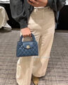Сумка Chanel Shopping Mini женский кожа синий 127542-2