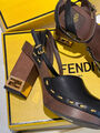 Туфли Fendi женский кожа черный 117041-2