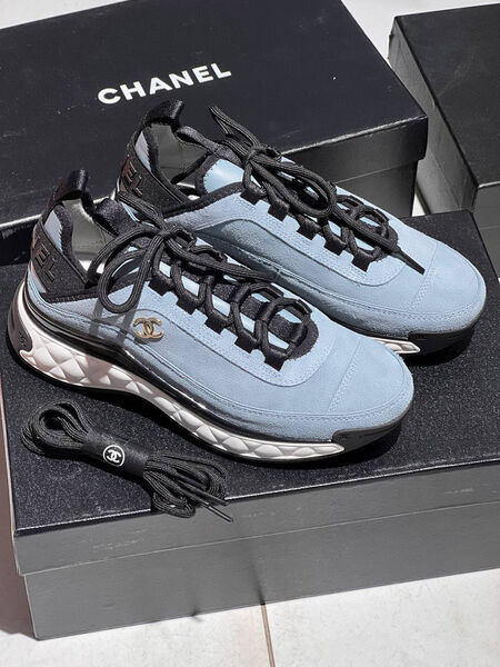 Кроссовки Chanel женский замша бирюзовый 147678-4