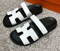 Мужские шлепки Hermès мужской кожа белый 115616-1
