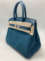 Сумка Hermès Birkin 30 ручная работа женский кожа синий 100589-3