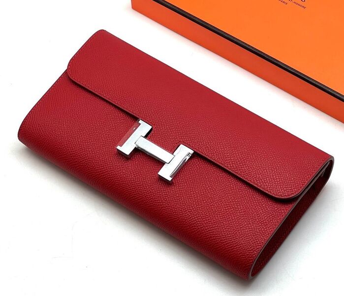 Кошелек Hermès женский кожа бордовый 100415