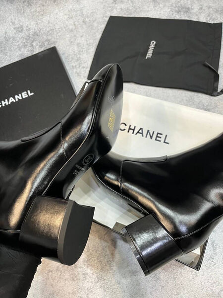 Ботильоны Chanel женский кожа черный 126116-4