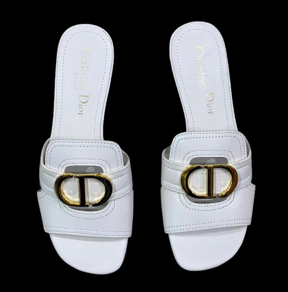 Мюли Christian Dior женский кожа белый 54555