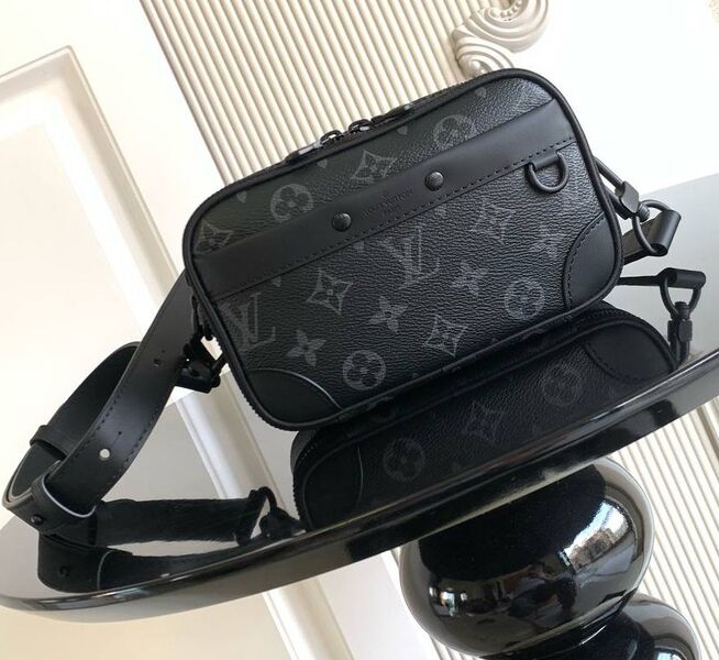 Мужская сумка мессенджер Louis Vuitton мужской кожа черный 200796
