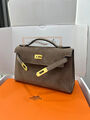 Сумка Hermèskelly Pochette женский замша графитовый 155743-2