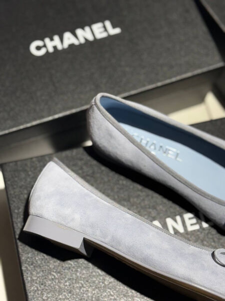 Балетки Chanel женский замша графитовый 181892-4