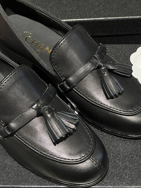 Лоферы Chanel женский кожа черный 146282-4