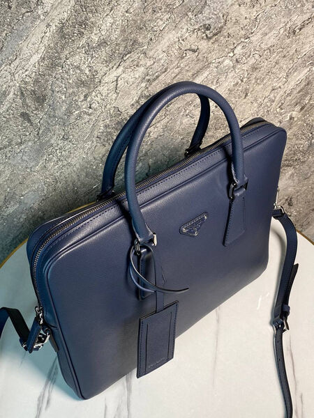 Мужской портфель Prada мужской кожа синий 170379-7