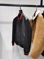 Мужской бомбер Gucci мужской кожа черный 161660-5