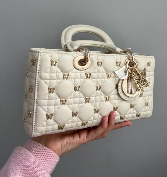 Сумка Christian Dior Lady женский кожа белый 134088-4