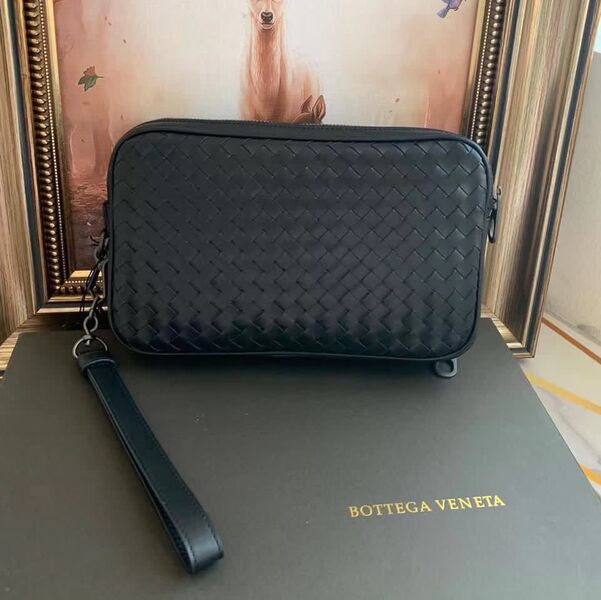 Мужской клатч Bottega Veneta мужской кожа черный 51307