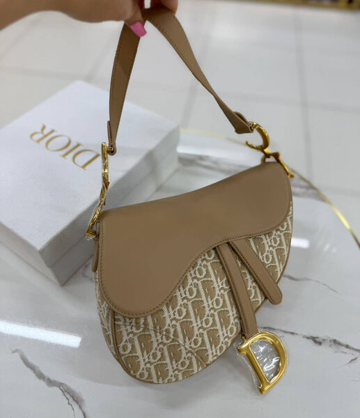 Сумка Christian Dior Saddle женский кожа бежевый 190777