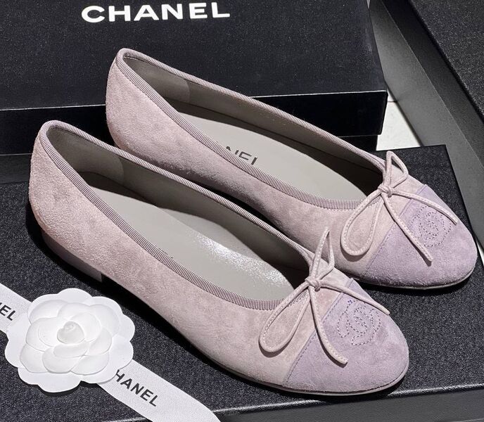 Балетки Chanel женский замша графитовый 149382