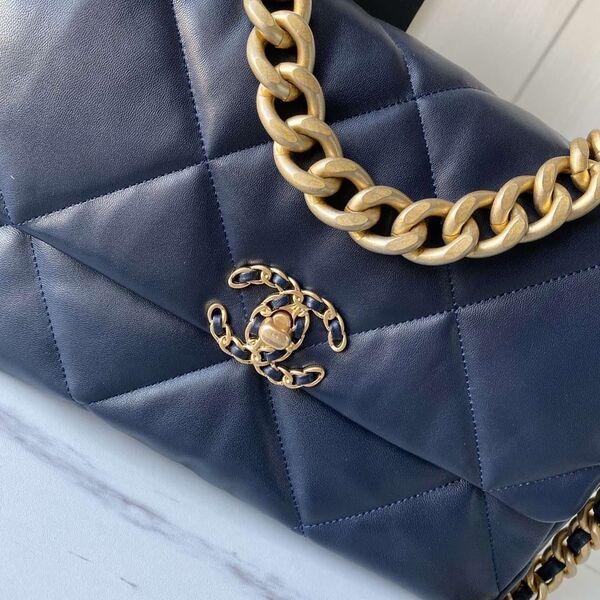 Сумка Chanel (30 см) женский кожа синий 73564-2