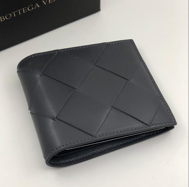 Портмоне Bottega Veneta мужской кожа графитовый 61856