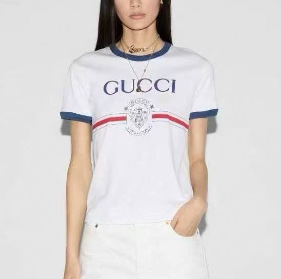 Футболка Gucci женский белый 183428